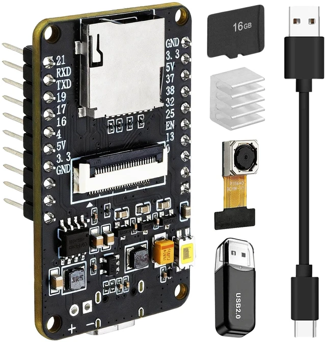 Main image of ESP32-CAM Development Board with OV5640 5MP Camera Sensor, Dual-Core 4MB Flash+16GB TF Card, 1080P Video Webcam Module, Type-C Port for Arduino Devkit