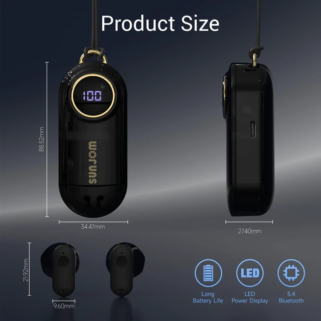 Alt view image 2 of 5 - SUNJOM Flip Bluetooth 5.4 Wireless Earbuds,360 Rotatable Flip Charging Case,Hi-Fi Sound with Noise Reduction,LED Display,40H Battery,Lightweight Touch Control Ear Buds for Workout Travel-Black