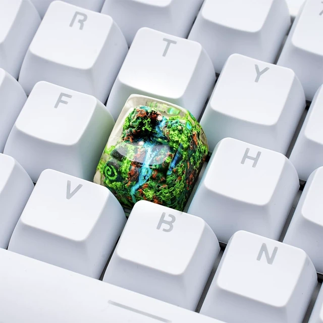 Alt view image 3 of 5 - Artisan Keycap for DIY Replacenment, Handmade Resin Keycap, Jungle Custom Keycaps for Switch Gaming, Cherry MX Mechanical Keyboards