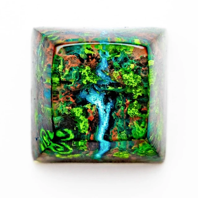 Alt view image 5 of 5 - Artisan Keycap for DIY Replacenment, Handmade Resin Keycap, Jungle Custom Keycaps for Switch Gaming, Cherry MX Mechanical Keyboards