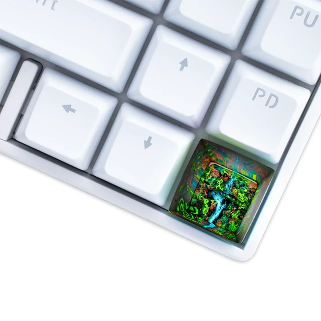Alt view image 4 of 5 - Artisan Keycap for DIY Replacenment, Handmade Resin Keycap, Jungle Custom Keycaps for Switch Gaming, Cherry MX Mechanical Keyboards
