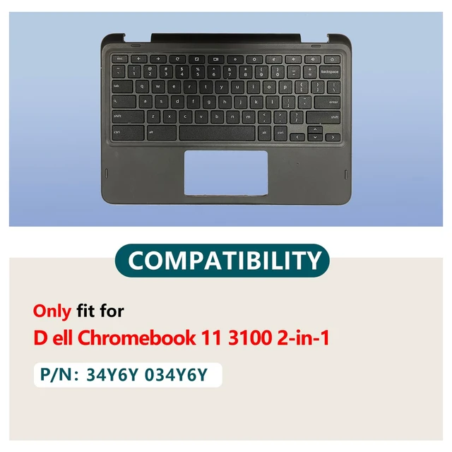 Alt view image 2 of 5 - JADTRXU 034Y6Y 34Y6Y Laptop Palmrest Replacement for Dell 3100 2-in-1 Chromebook Upper Case with Keyboard Assembly Part