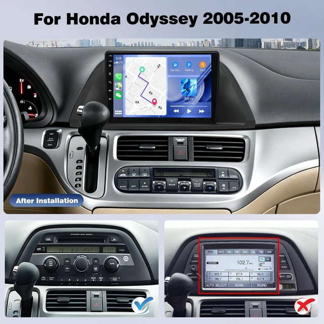 Alt view image 2 of 5 - Upgrcaru 2+64G Car Radio for Honda Odyssey 2005 2006 2007 2008 2009 2010