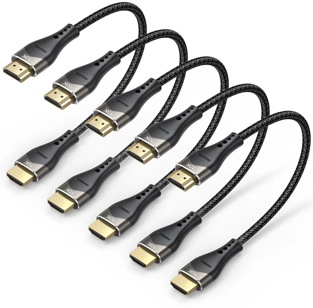 Main image of DIOOEER Short HDMI Cable 6 inch 5-Pack 10K 8K, HDMI 2.1 Cable 0.5FT 48Gbps