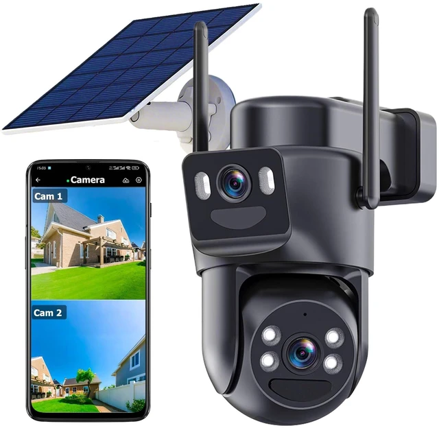 Main image of 6MP Dual Lens Solar Security Cameras Wireless Outdoor, 360 View Pan/Tilt