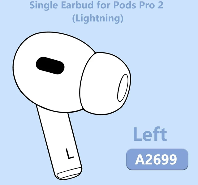 Alt view image 2 of 5 - Siatron OEM Single Left Earbuds Replacement for Pod Pro (2nd Generation), A2698, A2699, A2931. Genuine Left Ear Side Only, Compatible Original Air Pro 2 A2700 Charging Case (Left-A2698 A2699 A2931)