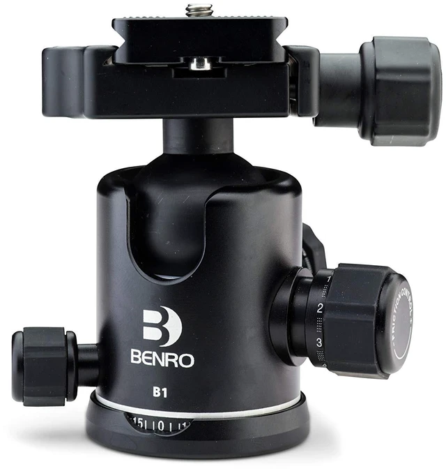 Main image of Benro Triple Action Ballhead with PU60 Plate, 30.9 lb. Capacity- Black (B1)