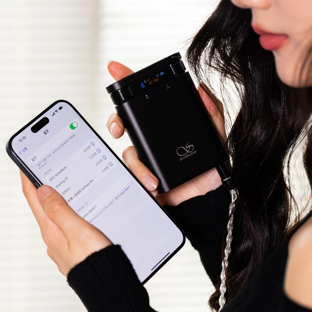 Alt view image 5 of 5 - Shanling H2 2in1 Audio Player/Portable DAC, Desktop Headphone Amp,Bluetooth 5.0/LDAC,10.5Hours+ for Music Time,HiFi Res Certificated,Anodized Aluminum with LED Lights,Up to 2TB Capacity