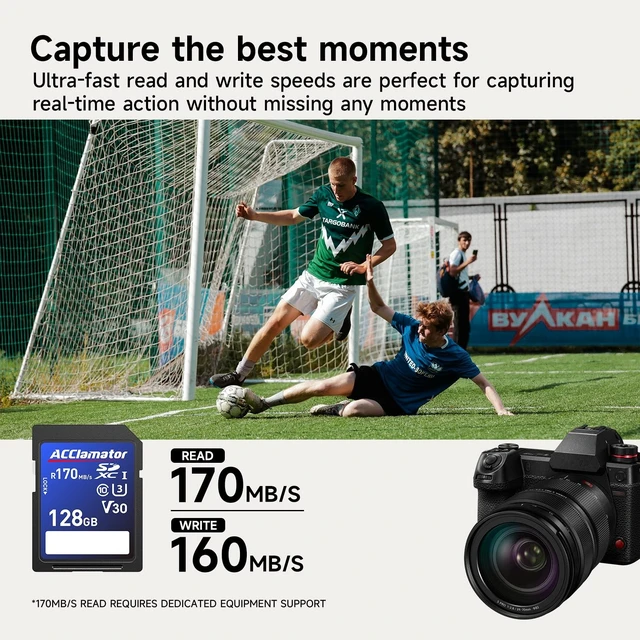 Alt view image 2 of 5 - Acclamator 128GB SD Card, UHS-I, C10, U3, V30, SDXC Memory Card, 4K UHD, Compatible Computer Cameras and Camcorders, Camera Memory Card(V30, 128GB)