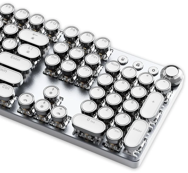 Main image of TISHLED Typewriter Keyboard, Wired USB-C Mechanical Gaming Keyboard
