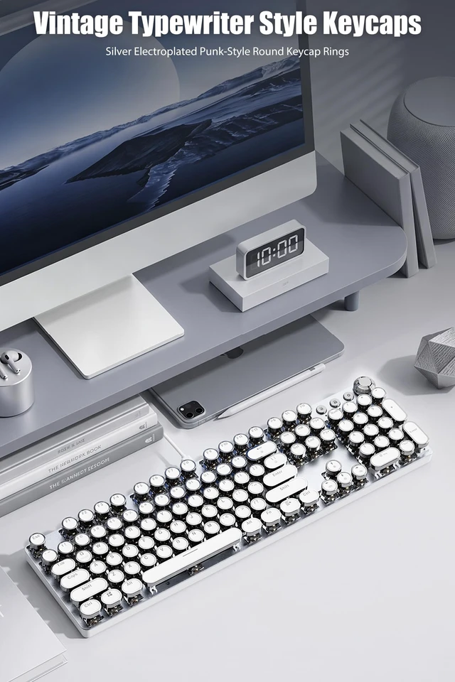 Alt view image 3 of 5 - TISHLED Typewriter Keyboard, Wired USB-C Mechanical Gaming Keyboard