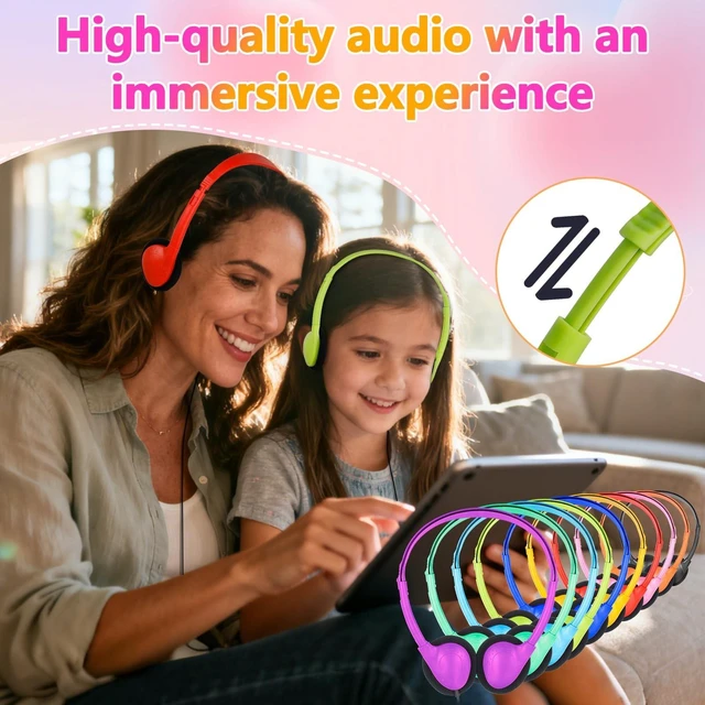 Alt view image 4 of 5 - TJZXGUI USB C Kids Headphones Bulk for Classroom School 25 Pack,Wired