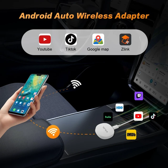 Alt view image 5 of 5 - KALOS Android Auto Wireless Adapter, Support YouTube Tiktok,Convert Factory Wired to Wireless, Easy Setup,Quick Connection,Plug & Play, Compatible with Android 11+ & Cars from 2015