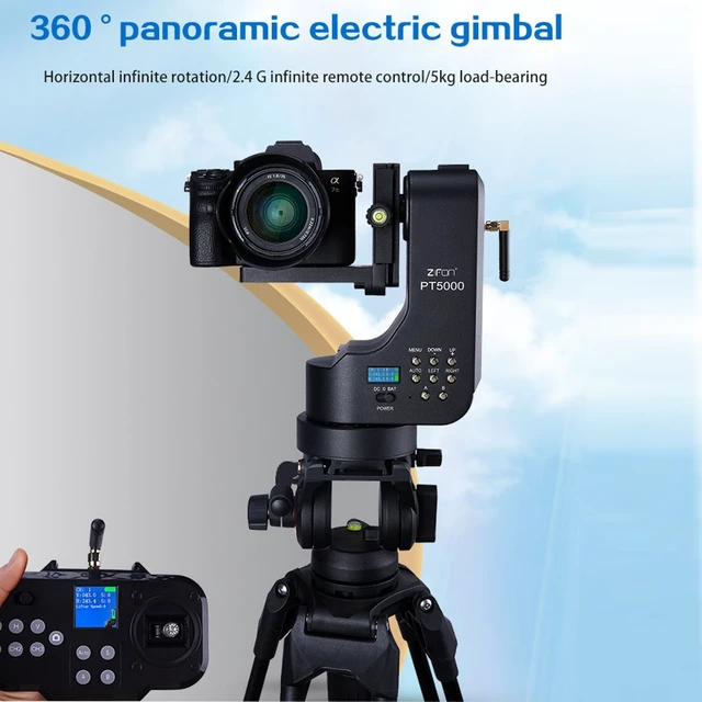 Alt view image 2 of 5 - ZTIANFOTO PT5000 360 Auto Motorized Rotating Panoramic Head with Remote Control, Professional Universal Shaft, Support 5KG11LB Camera Pan Tilt Video Tripod Head Stabilize