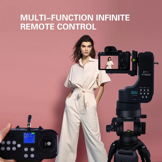 Alt view image 4 of 5 - ZTIANFOTO PT5000 360 Auto Motorized Rotating Panoramic Head with Remote Control, Professional Universal Shaft, Support 5KG11LB Camera Pan Tilt Video Tripod Head Stabilize