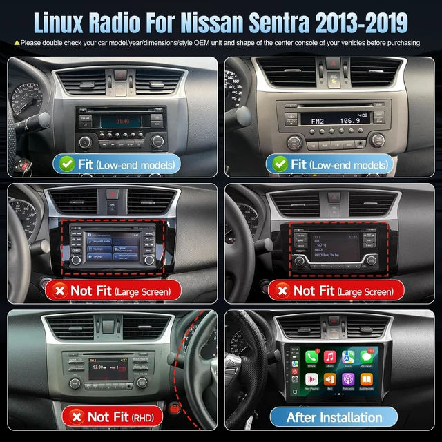 Alt view image 2 of 5 - Naifay Double Din Linux Radio for Nissan Sentra 2013-2019