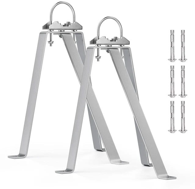 Main image of 2 Sets Antenna Wall Mount,Stainless Steel Stand Off Wall Mast Mount Windproof Antenna Mounting Brackets Three-Leg Sets (4 Inch)