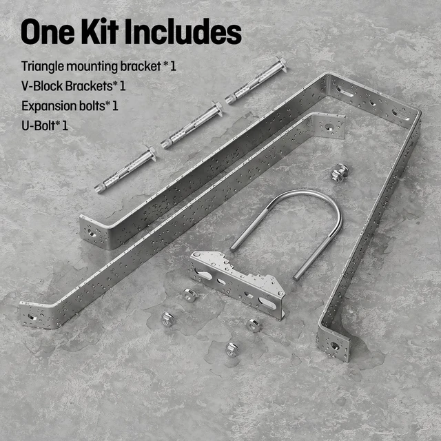 Alt view image 5 of 5 - 2 Sets Antenna Wall Mount,Stainless Steel Stand Off Wall Mast Mount Windproof Antenna Mounting Brackets Three-Leg Sets (4 Inch)