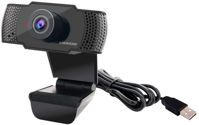 Alt view image 2 of 5 - Diamond Multimedia Webcam with Microphone, USB Full HD 1080P Webcam for Desktop & Laptop, Live Streaming HD Video & Audio,Wide View Angle. Plug&Play., Black