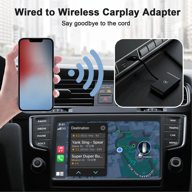 Alt view image 3 of 5 - Zopsc Wireless Adapter,Cable USB C AI Box for Wired Devices,Stable 2.4G 5GHz with Automatic Reconnection and Stable Connection,Ideal for Factory Automation Smart Home
