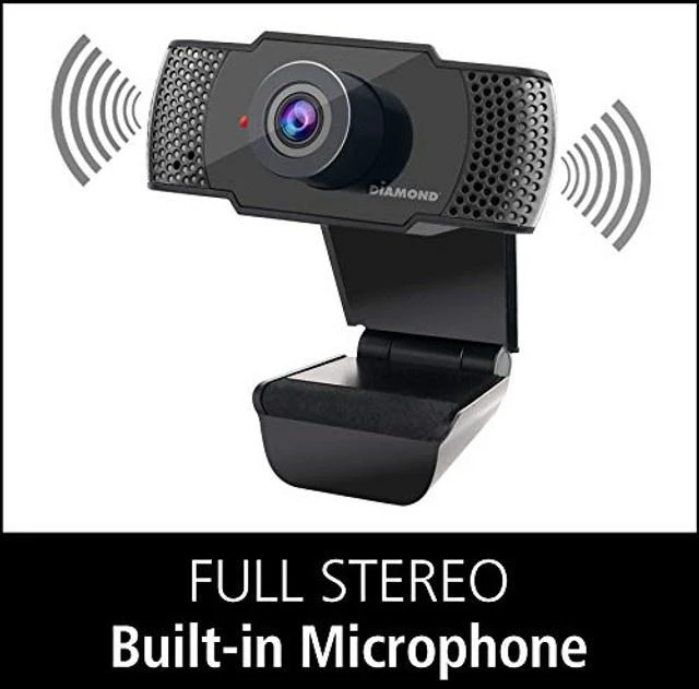 Alt view image 3 of 5 - Diamond Multimedia Webcam with Microphone, USB Full HD 1080P Webcam for Desktop & Laptop, Live Streaming HD Video & Audio,Wide View Angle. Plug&Play., Black