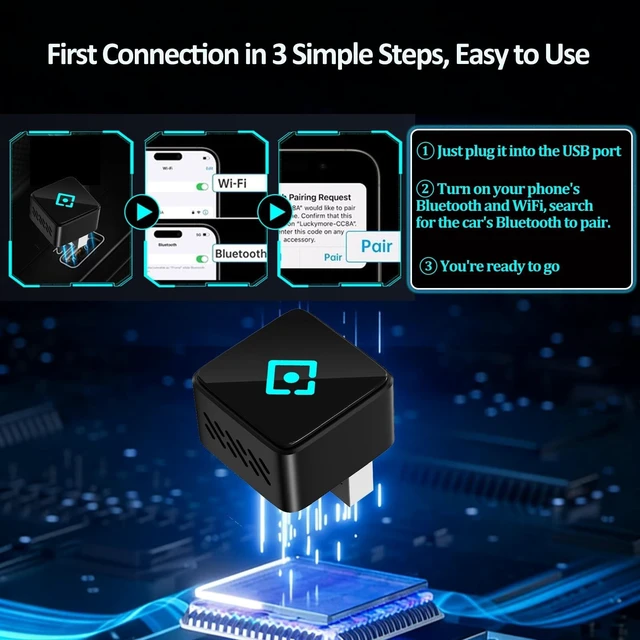 Alt view image 3 of 5 - CarPlay Adapter, USB Interface Plug and Play, Connects Phone and car Screen Through WiFi and Bluetooth, Suitable for Apple and Android Systems