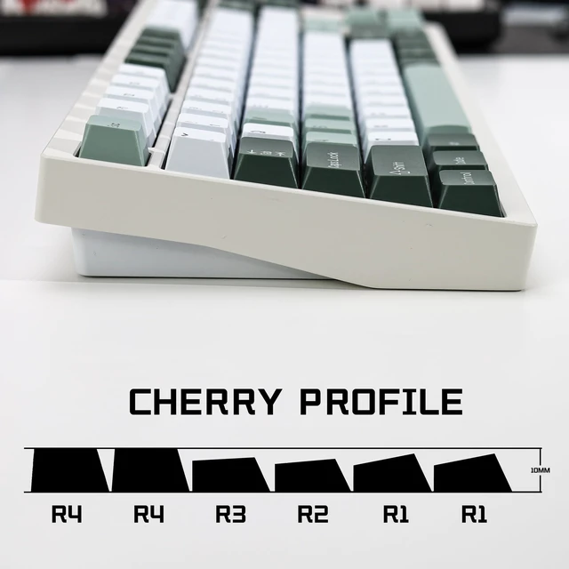 Alt view image 3 of 5 - KBDiy Botanical PBT Double Shot Keycap Set,174 Keys Green Keycaps Cute Keycaps 60 Percent Cherry Profile Key caps for 61/64/68/84/87/100/104/108 Mechanical Keyboard