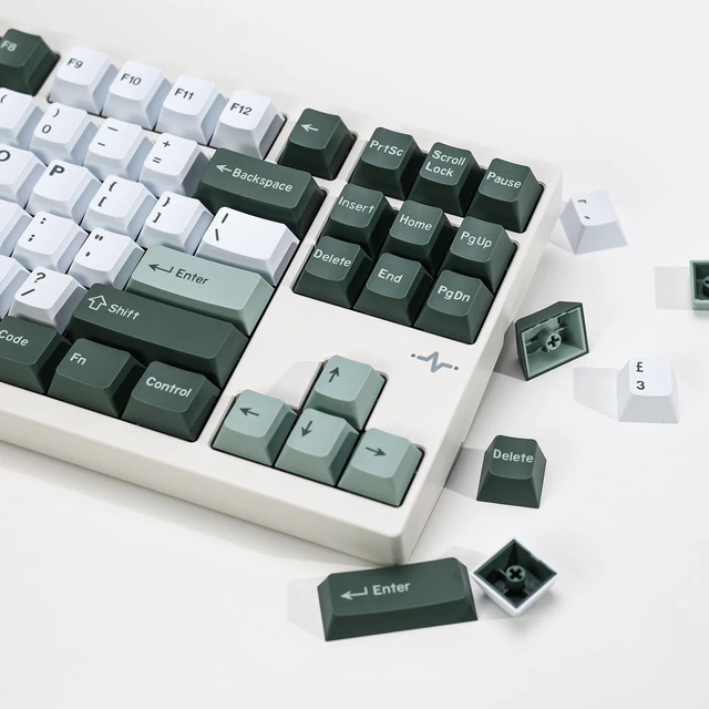 Alt view image 4 of 5 - KBDiy Botanical PBT Double Shot Keycap Set,174 Keys Green Keycaps Cute Keycaps 60 Percent Cherry Profile Key caps for 61/64/68/84/87/100/104/108 Mechanical Keyboard