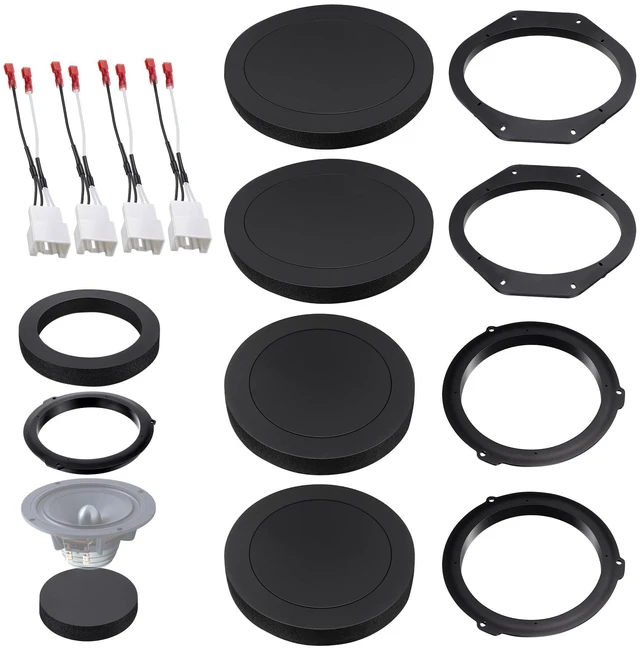 Main image of 6x9 Front and 6.5 Rear Car Speaker Adapter Mount Brackets With Speaker Foam