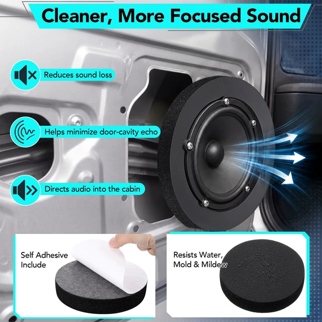 Alt view image 5 of 5 - 6x9 Front and 6.5 Rear Car Speaker Adapter Mount Brackets With Speaker Foam