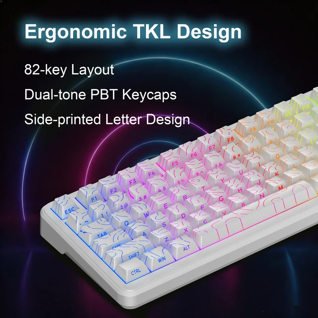 Alt view image 5 of 5 - ZaryMax CORE V1 RGB Mechanical Keyboard,Color White