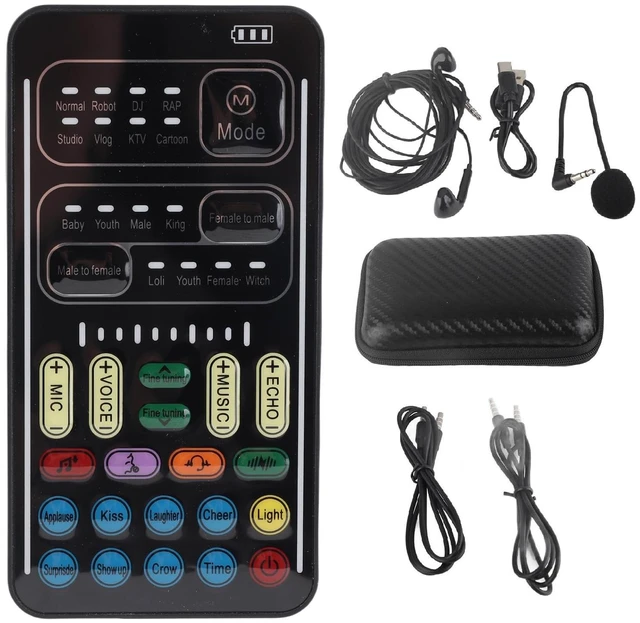 Main image of Vizni I9 Voice Changer Set, I9 Voice Changer Set Live Sound Card, Multifunction Portable Recording Mini Sound Card, For Game Anchor Recording