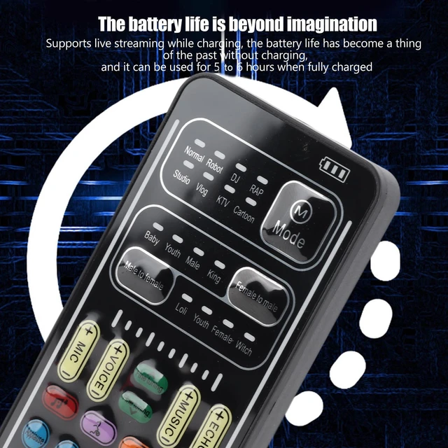 Alt view image 4 of 5 - Vizni I9 Voice Changer Set, I9 Voice Changer Set Live Sound Card, Multifunction Portable Recording Mini Sound Card, For Game Anchor Recording