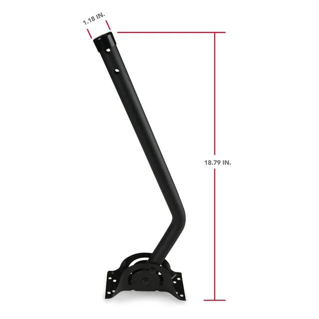 Alt view image 4 of 5 - RCA TV Antenna Mount - Universal, Adjustable, Outdoor and Attic TV Antenna Mast. 18.8-Inch Steel J-Pole with Adjustable Bracket, Weatherproof, Mounting Hardware Included, Black (VH119E)