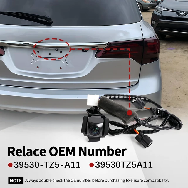 Alt view image 2 of 5 - Rear View Backup Camera Fit for Honda Acura MDX 2014-2020 Fit for Acura MDX Sport Hybrid 2017-2020 Reverse Parking Assist Cam W/O Surround View Replaces 39530-TZ5-A11 39530TZ5A11 AC1960106