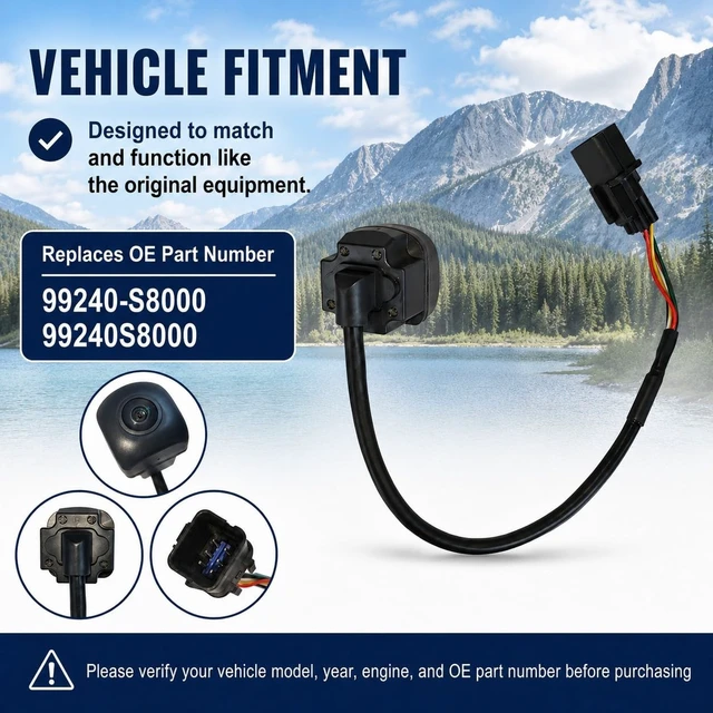 Alt view image 3 of 5 - Rear View Backup Camera Replacement for Hyundai Palisade 2020 2021 2022 3.8L Replaces OE 99240-S8000 99240S8000