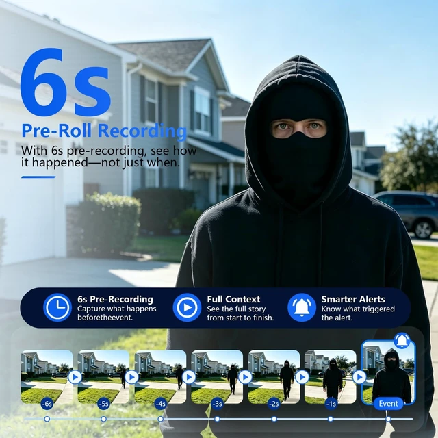 Alt view image 5 of 5 - 2.5K Wireless Window Camera 2.4/5G Wifi Indoor Camera for Outdoor Security