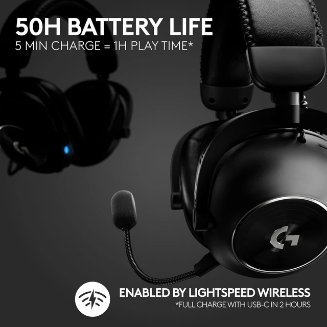 Alt view image 2 of 5 - Logitech G PRO X 2 Lightspeed Wireless Gaming Headset with 50mm Graphene Drivers, DTS Headphone X 2.0 Surround Sound, Blue VO!CE Mic, Long Battery Life, Low Latency Wireless for P
