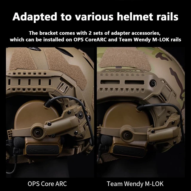 Alt view image 2 of 5 - Zamudam Tactical Headset Rail Adapter for Earmor M32 M31, Helmet ARC Mount Compatible with Ops-Core FAST,Team Wendy EXFIL,ACH Helmet(Green)