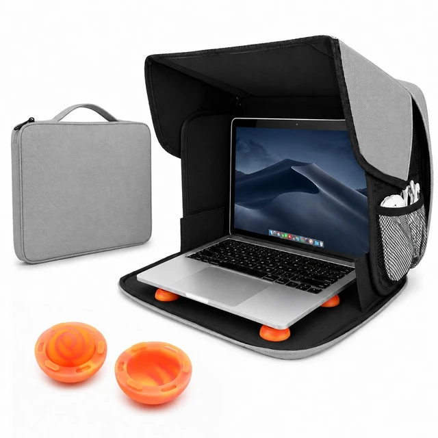 Main image of Laptop Sun Shade for 13-16 Inch Devices with 4 Anti-Slip Support Feet
