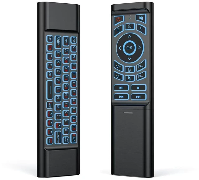 Main image of Mini Air Mouse Remote Keyboard - 7-Color Backlit, Bluetooth & 2.4G Dual-Mode,Android Box, PC, Windows ^^ AAA Battery Powered (NOT Included)