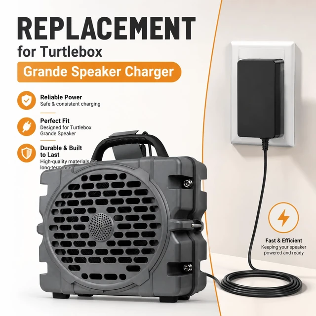 Alt view image 2 of 5 - 20V Power Supply Charger Replacement for Turtlebox Grande Outdoor Portable Bluetooth 5.4 Speaker, Model GQ48-200300-AU Wall AC DC Adapter Charging Cord