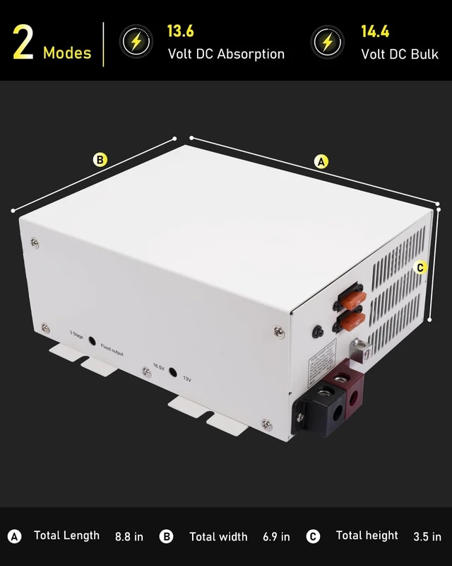 Alt view image 3 of 5 - Maureen Powermax PM3-50 Power Supply Advanced Converter Technology 3-Stage Charger,13V DC and 16.5V DC,40A mp 32V Use Littel Fuse Type287