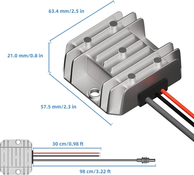 Alt view image 3 of 5 - Starlink Mini Adapter 12V/24V to 30V DC Step Up Converter Compatible, 30V 3.5A Power Supply Boost Conversion with Fuse, Sealed Aluminum Housing for RV Truck Boat