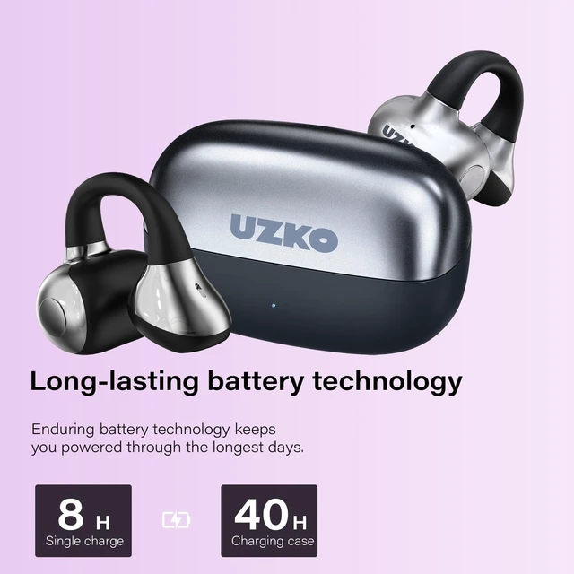 Alt view image 3 of 5 - Open Ear Clip-on Earbuds,Bluetooth 6.0 Open Earbuds,Touch Control Operate