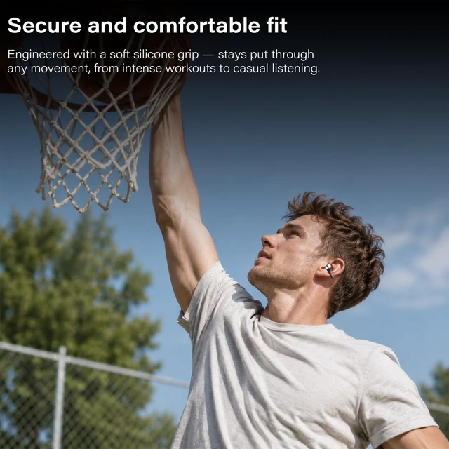 Alt view image 4 of 5 - Open Ear Clip-on Earbuds,Bluetooth 6.0 Open Earbuds,Touch Control Operate