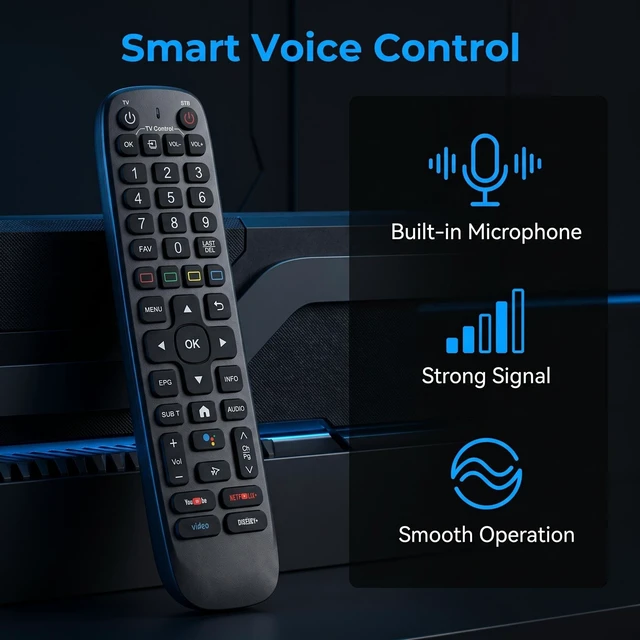 Alt view image 4 of 5 - V6 Voice Remote Control for VSEEBOX V5 Pro, V3 Plus, V2 Pro and V1 TV Boxes, Backlit Buttons, Replacement Remote with Voice Search Function