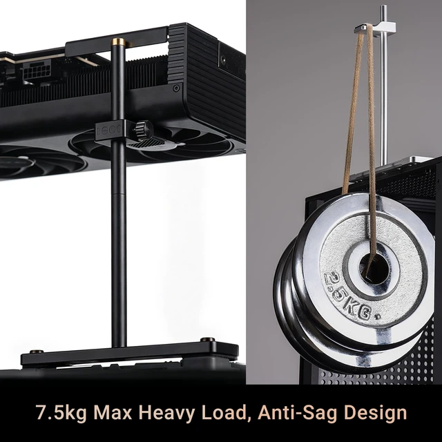 Alt view image 2 of 5 - CNC Aluminum StackExtendable GPU AntiSag Bracket for 120mm Fan Mount