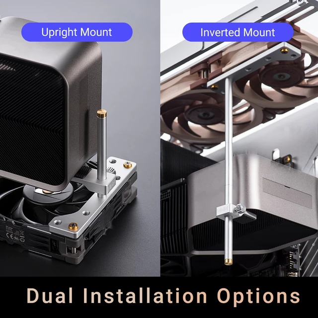 Alt view image 3 of 5 - CNC Aluminum StackExtendable GPU AntiSag Bracket for 120mm Fan Mount
