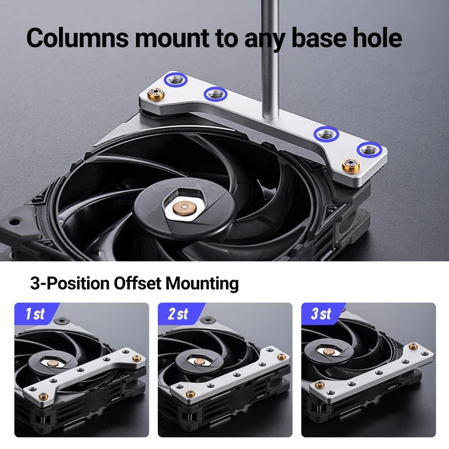 Alt view image 4 of 5 - CNC Aluminum StackExtendable GPU AntiSag Bracket for 120mm Fan Mount